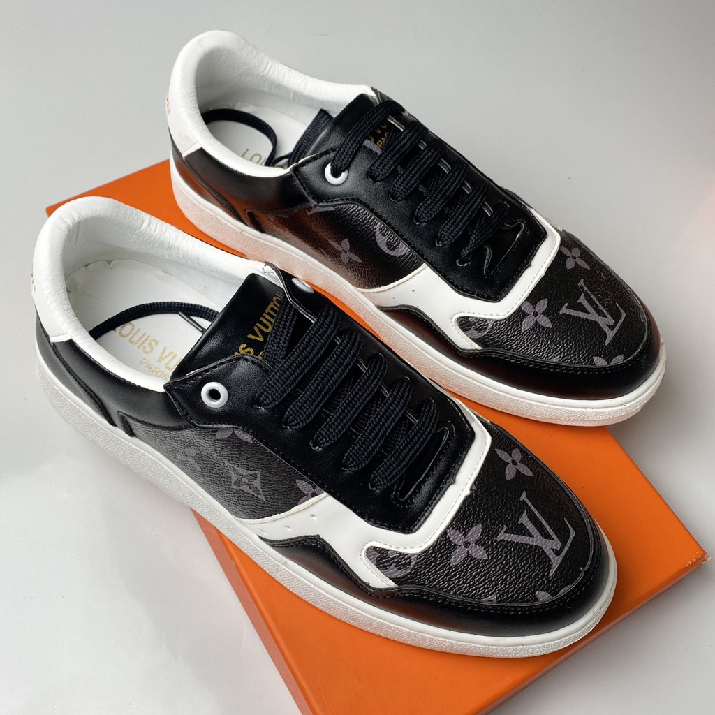 Giày L.V Nam - Giày Buộc Dây LV pha đen trắng - Giày L.V Cổ Thấp Nam Cực Đẹp - Sneaker L.V