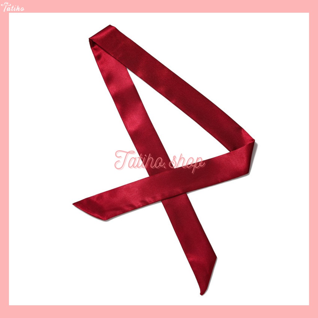 [Hàng Xịn, Giá Tốt] Khăn Quấn Túi Xách, Khăn Turban Trơn Nhiều Màu Sang Trọng - Chất Liệu Satin - 5x90cm - Mã TD005