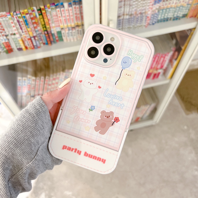 Ốp lưng iphoneỐp Điện Thoại  Kèm Giá Đỡ Tàng Hình Họa Tiết Hoạt Hình Dễ Thương Cho iphone 14 / 13Pro 12 / xs / 6 / 7 / 8PLUSDinuo case