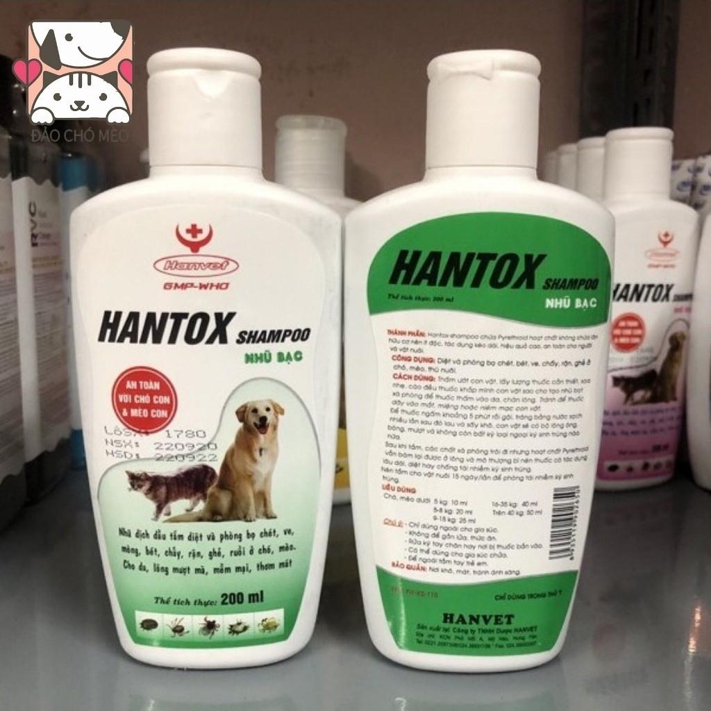 Sữa tắm Hantox diệt bọ chét ve rận trên chó mèo 200ml - vanhpet