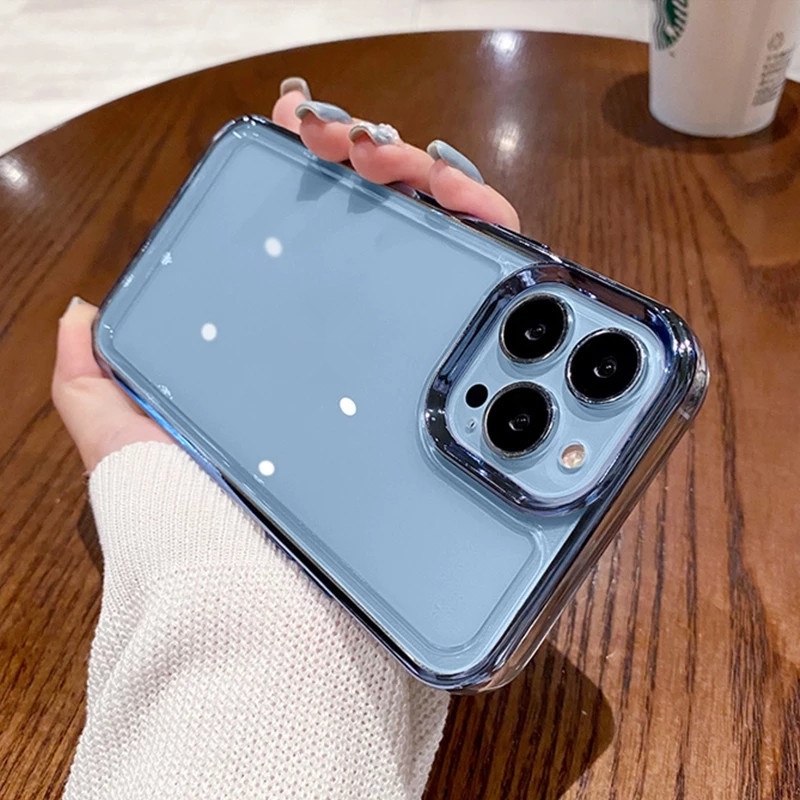 【VẬN CHUYỂN NHANH】Ốp Lưng Điện Thoại Trong Suốt Chống Sốc Mạ Sang Trọng Cho iPhone 14 11 12 13 Pro MAX