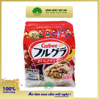 Ngũ cốc calbee đỏ 800g, ngũ cốc calbee trái cây ăn sáng giảm cân nhật bản