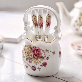 Giỏ sứ decor xinh đựng thìa dĩa