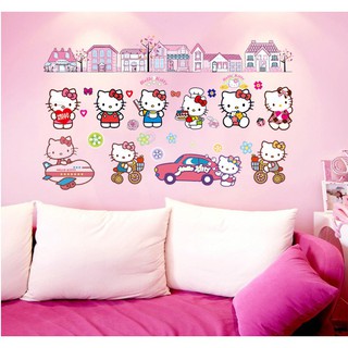 Decal Dán Tường Kitty Thành Phố