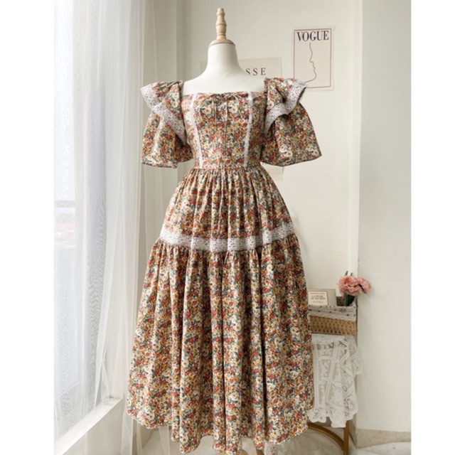 Đầm maxi Gillyflower dáng xòe bồng bềnh công chúa, váy dự tiệc Flower & Dot