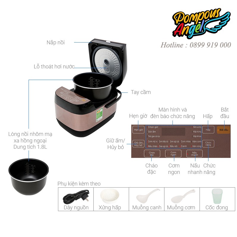 [Chính hãng] Nồi cơm điện tử , Nồi cơm điện đa năng, nồi cơm cao tần thông minh MIDEA MB-FS5006 1.8L chính hãng | BigBuy360 - bigbuy360.vn