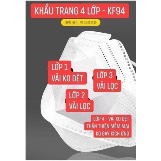 #Rẻ vô địch# Khẩu trang KF 94 Bảo Long 3 khúc gập (set 5 chiếc) - siêu thoáng, dày dặn, nhẹ nhàng, không lằn tai