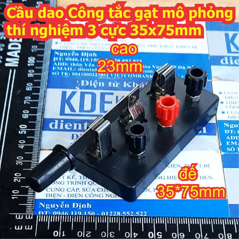Cầu dao Công tắc gạt mô phỏng thí nghiệm 3 cực 35x75mm
