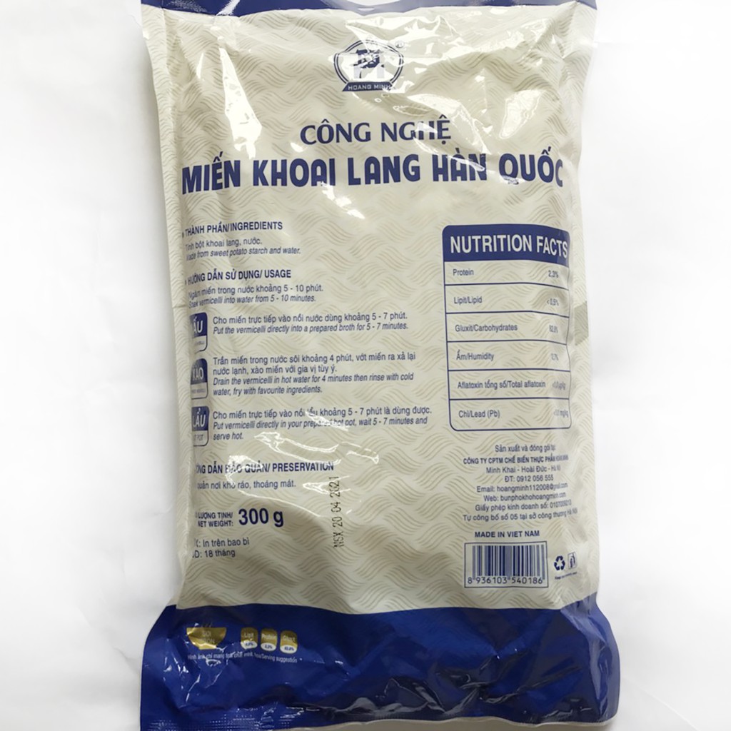 Miến khoai lang Hoàng Minh 300g, miến giàu chất dinh dưỡng và còn giúp giảm cân hiệu quả.