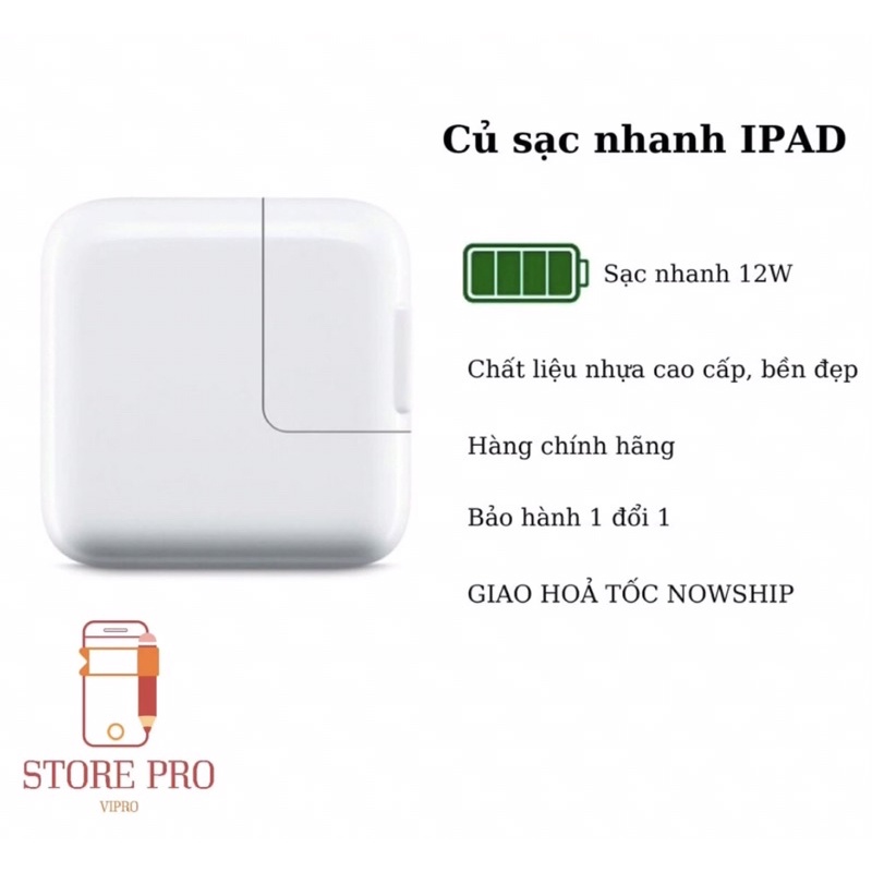 Củ Sạc IPA 12W zin FULL BOX Hàng Chính Hãng