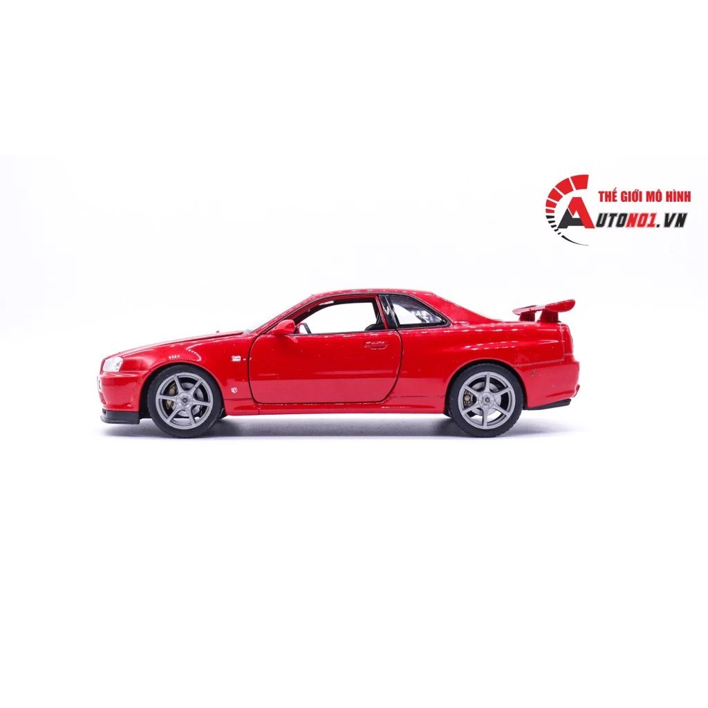 MÔ HÌNH XE NISSAN SKYLINE GT-R R34 RED 1:24 WELLY 7452