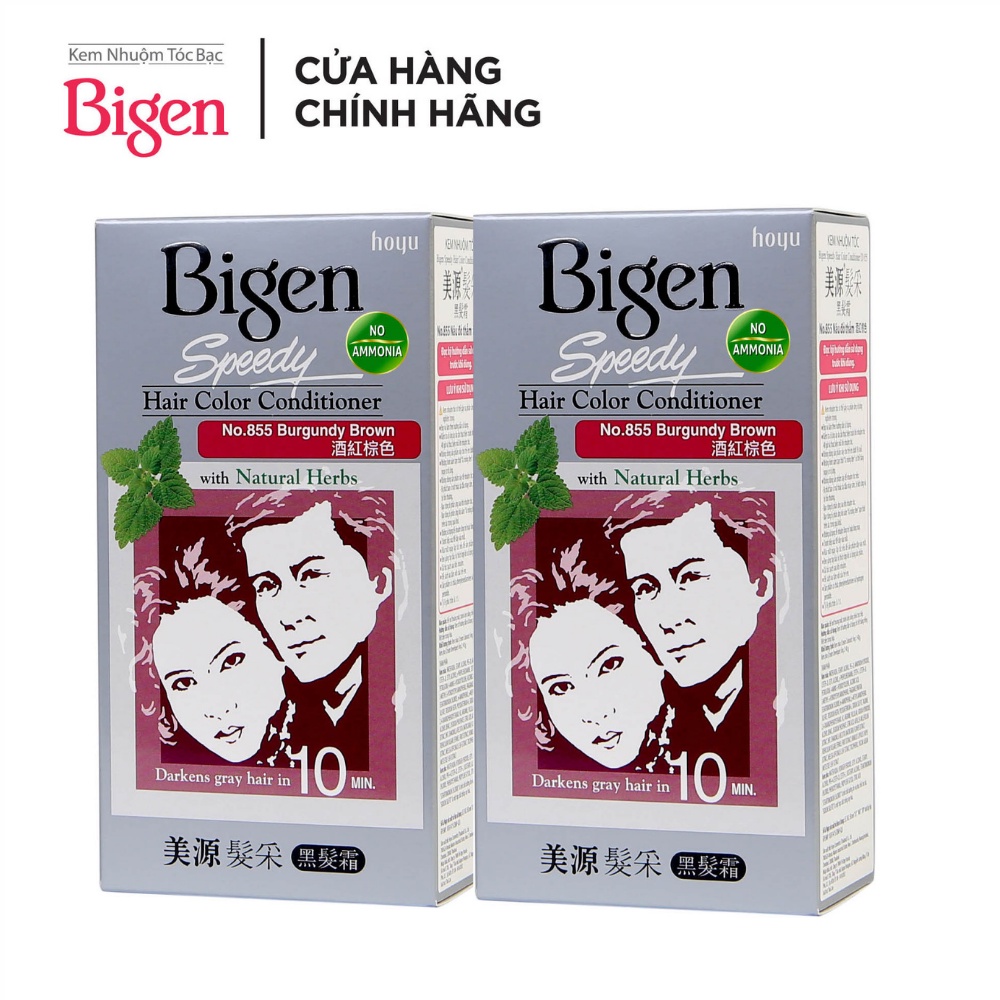 [KHUYẾN MÃI] Combo 2 hộp Thuốc nhuộm tóc phủ bạc Bigen Speedy Hair Color Conditioner 80ml/hộp, phủ bạc hoàn hảo