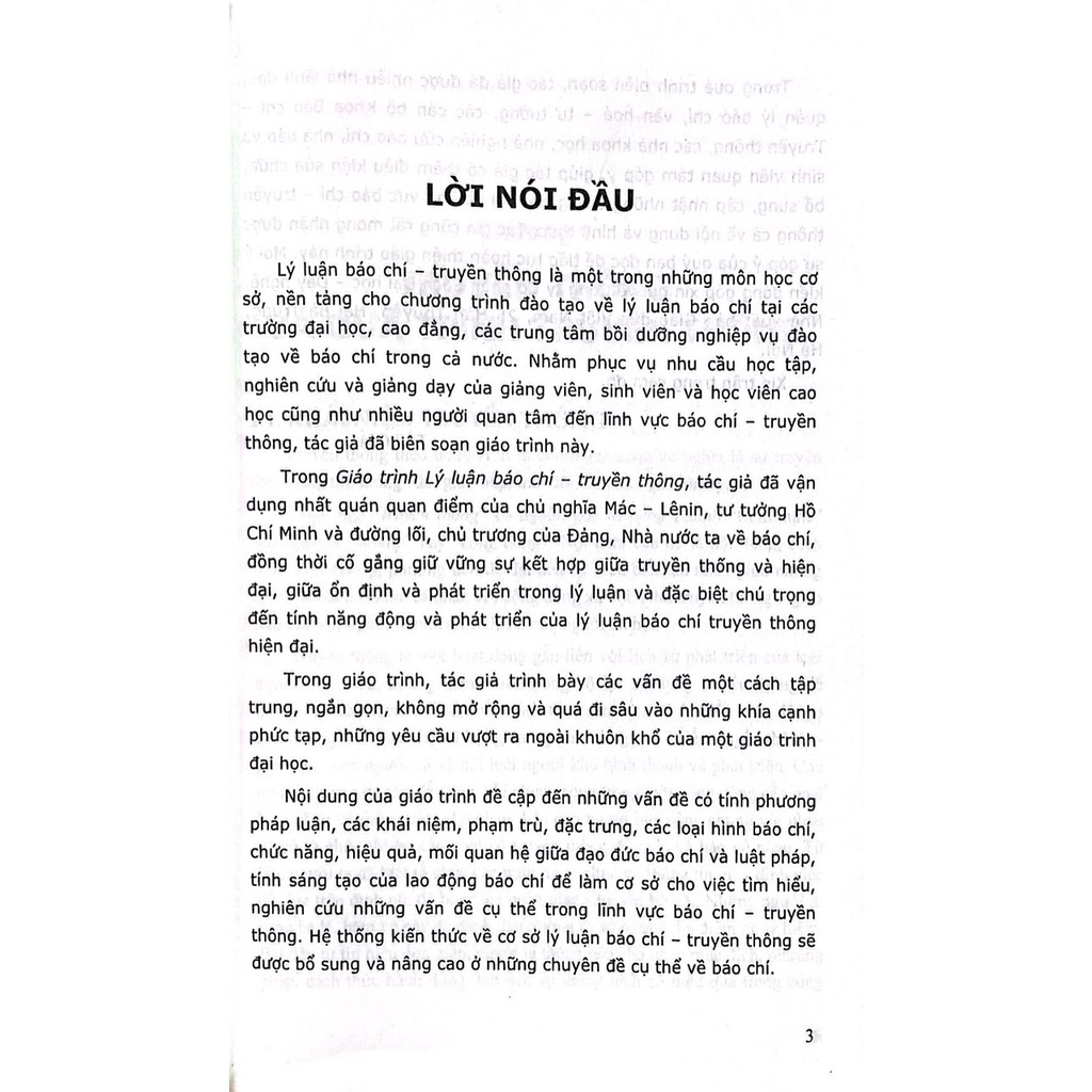 Sách - Giáo Trình Lý Luận Báo Chí Truyền Thống