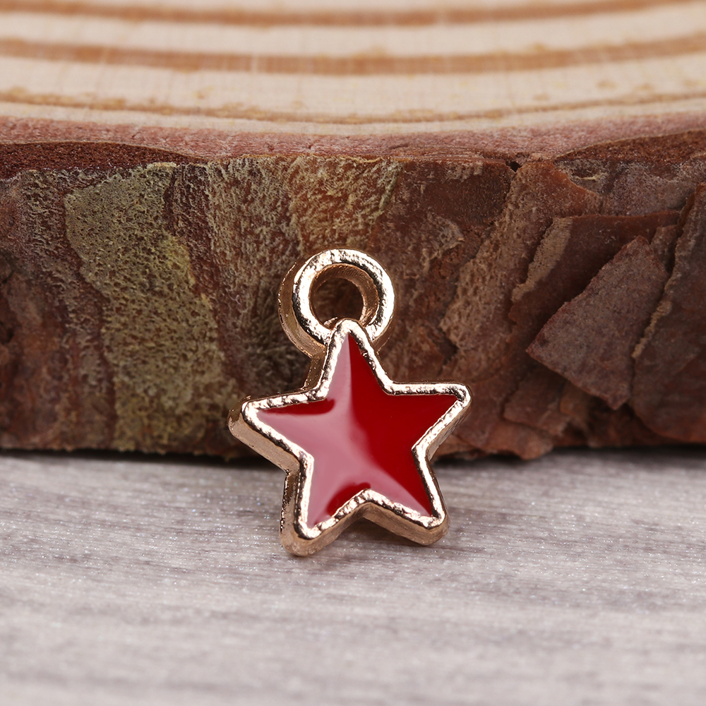 CHARMS HANDMADE 50 Mặt vòng cổ Hình Ngôi Sao Xinh Xắn 6mm