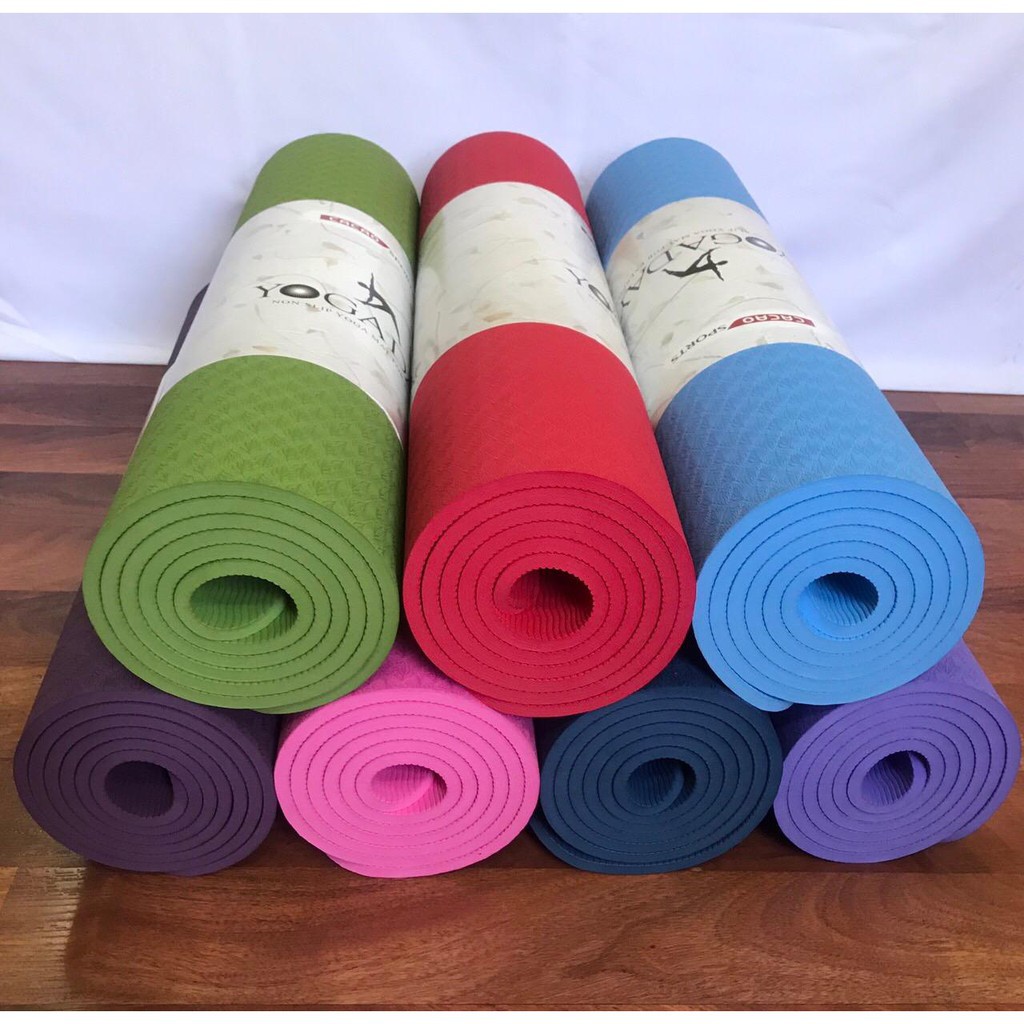 Thảm tập yoga TPE CACAO 1 lớp có hình định tuyến 8mm - Thảm tập yoga cao cấp