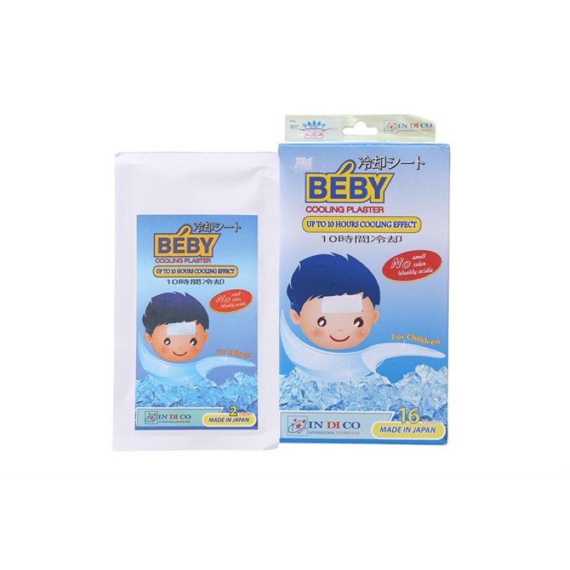 Miếng dán hạ sốt Beby / Béby Cooling Plaster - Dán làm mát nhanh, hiệu quả kéo dài, an toàn cho bé