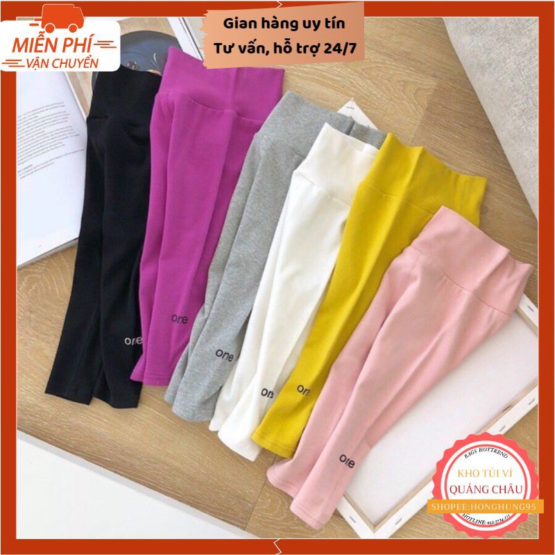 Quần Legging Dài Cotton Cạp Cao Giữ Ấm Bụng Cho Bé Hàng Quảng Châu