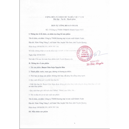 Soju Chin Hàn Quốc Trái Cây Lên Men Tự Nhiên