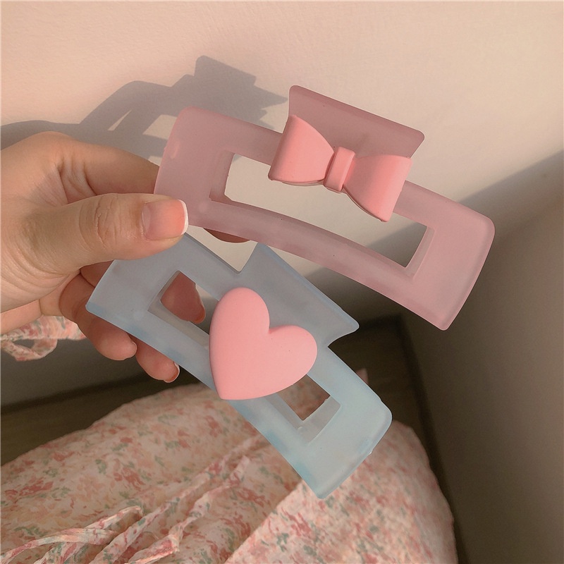 Kẹp tóc TENDER AFTERNOONS kiểu nơ/ trái tim bằng acrylic dễ thương cho bé gái