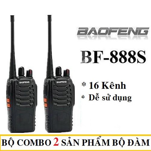 Combo 2 Cái bộ đàm Baofeng 888s Dùng khi đi dã ngoại, leo núi, đi rừng ( bắt sóng xa 4km)