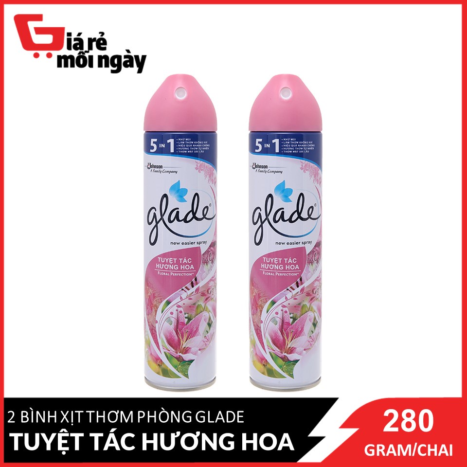 Combo 2 Bình Xịt Thơm Phòng Glade Nature Tuyệt Tác Hương Hoa 280gx2