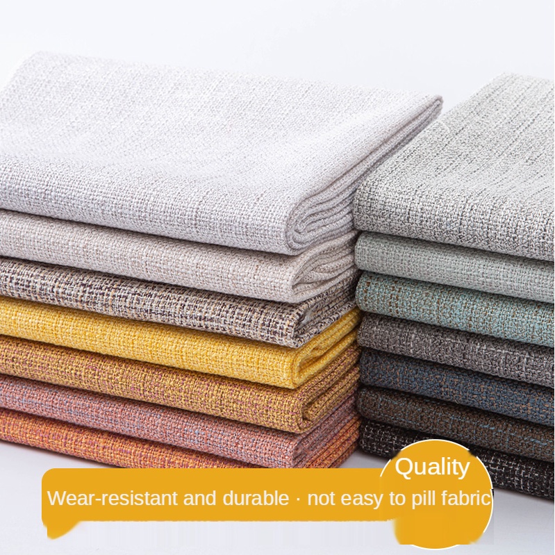 Vải bọc sofa dày hơn Vải cotton Linen Khăn trải bàn Rèm Vải thổ cẩm Vải để may Màu đồng nhất Đen Trắng Hồng Xanh Tự làm