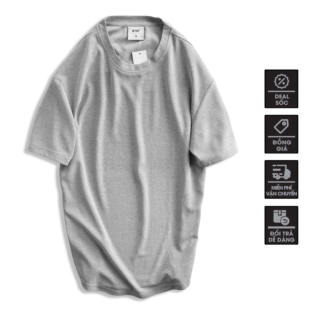 Áo Thun Nam Chất Thun Tổ Ong Thiết Kế Vạt Bầu Phong Cách, Không Nhăn - BENTINO