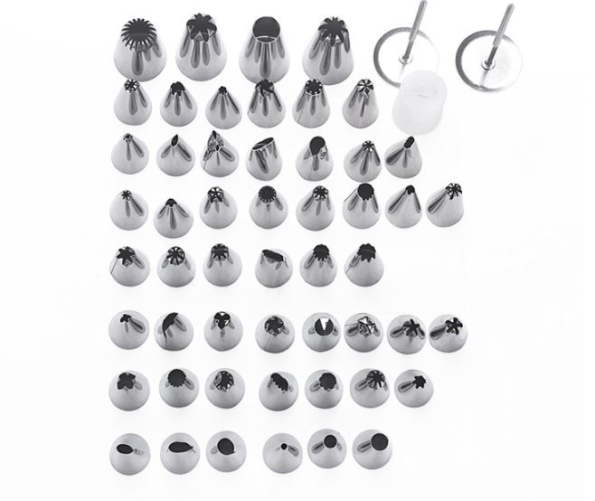 Bộ 52 đui inox bắt kem tạo hình kèm chốt giữ