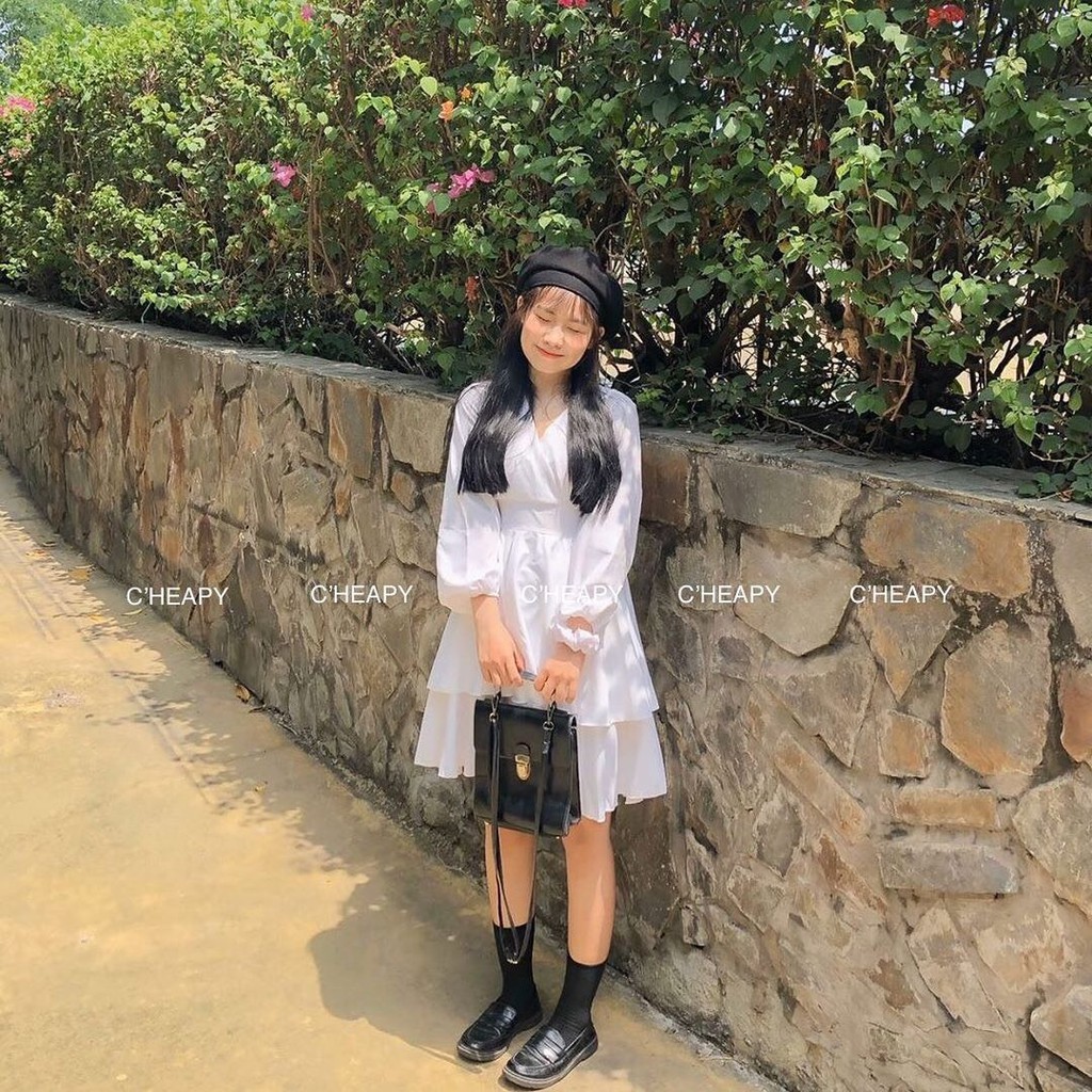 VÁY XOÈ 2 TẦNG Dài Tay màu Trắng VÁY XOÈ ĐẸP | BigBuy360 - bigbuy360.vn