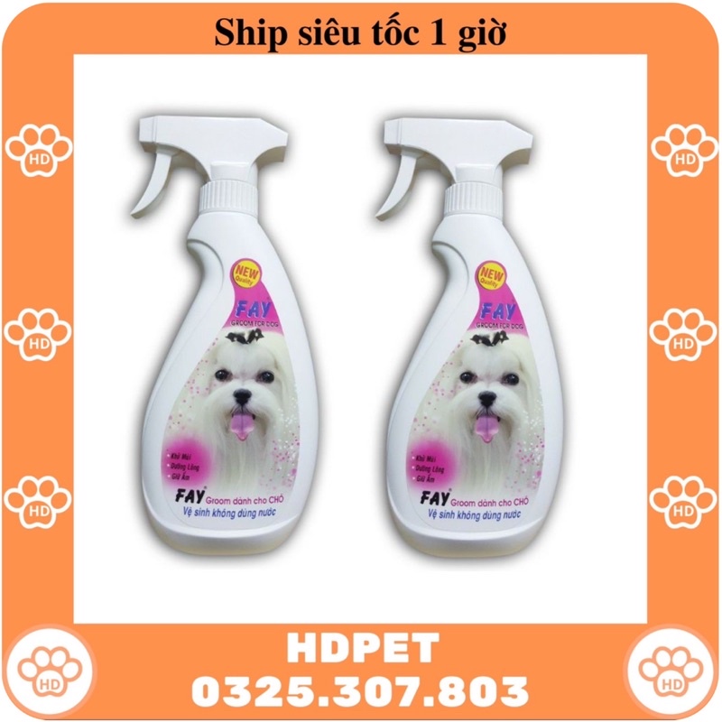 Xịt Vệ Sinh Khử Mùi Dưỡng Lông Giữ ẩm Diệt Khuẩn Cho Chó Fay Groom For Dog 350ml