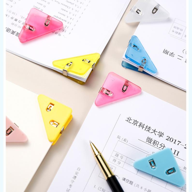Kẹp giấy KOLANO kẹp bướm nhựa lõi thép tam giác nhiều màu độc đáo SC-001387
