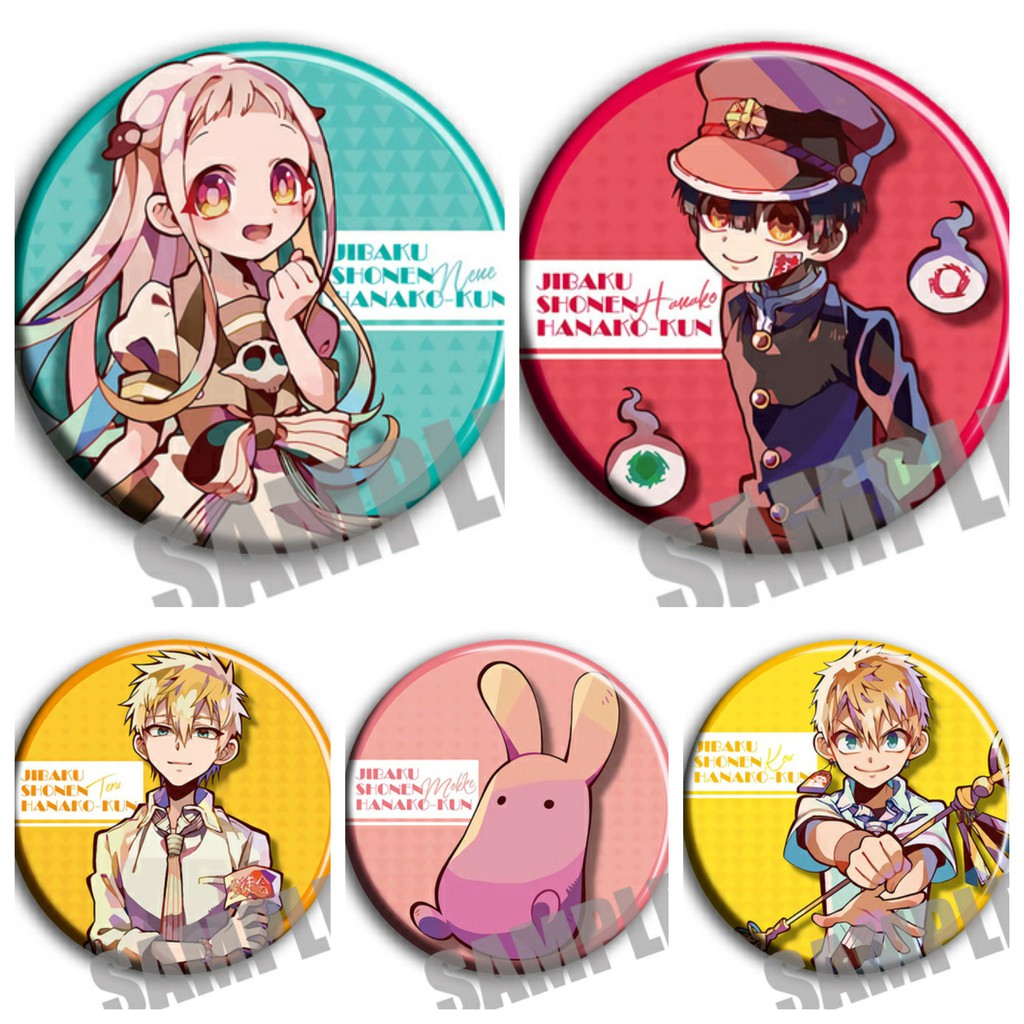 Huy hiệu cài áo IN HÌNH Jibaku Shounen Hanako-kun Ác quỷ trong nhà xí ver bảng tên anime chibi dễ thương