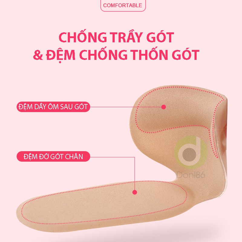 Combo 2 cặp lót gót giày 1/2 bàn chân, giảm size giày rộng, chống trầy gót chân_PK09_2