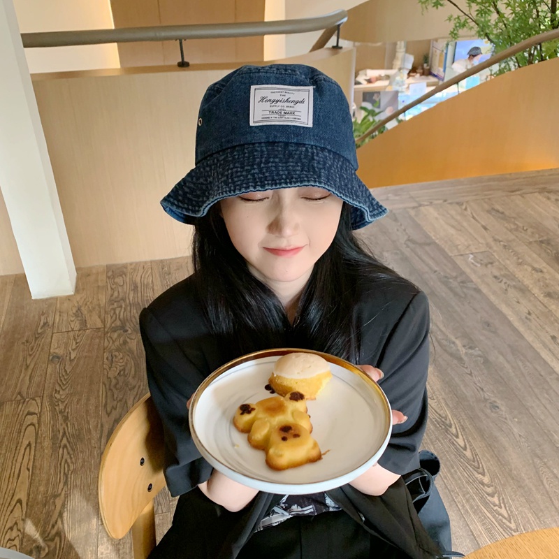 Nón tai bèo denim vành rộng chống nắng phong cách retro nhật hàn mùa hè dành cho nữ