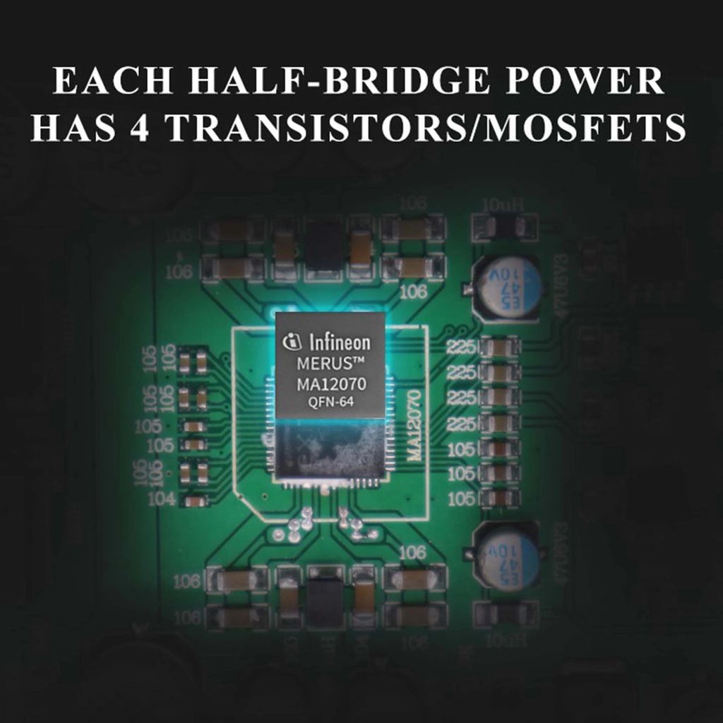 Bộ Khuếch Đại Âm Thanh Kỹ Thuật Số 80WX2 MA12070 Kênh 2.0 HiFi