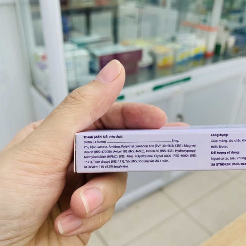 Viên Uống Biotin 5mg Vitamin H - Giảm Tóc Gãy Rụng Kích Mọc Tóc