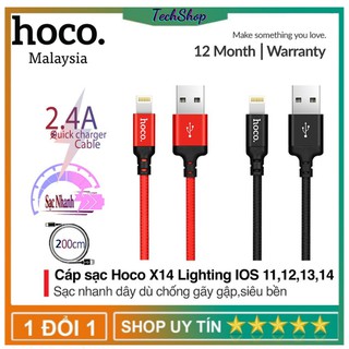 Dây cáp sạc Hoco X14 Linghtning cho iPhone, iPad Cáp Tai nghe Airpod - Awifi Case H4-7