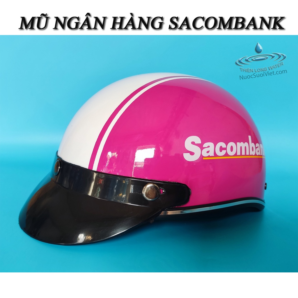 Nón Bảo Hiểm Ngân Hàng Sacombank - Mũ Bảo Hiểm Nửa Đầu Khuyến Mãi