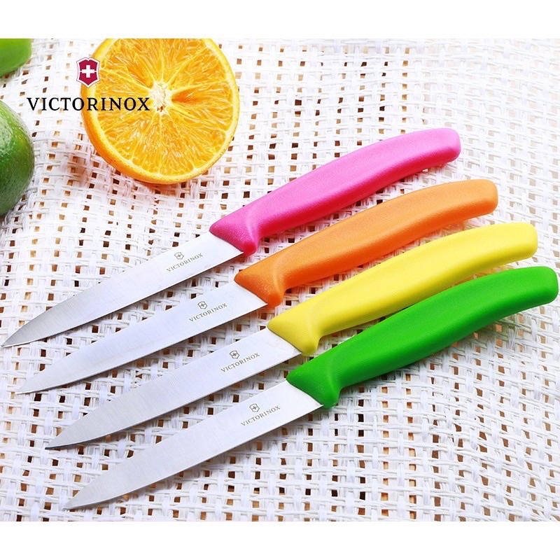 Dao gọt hoa quả Victorinox lưỡi thẳng 10cm cán nhựa nhiều màu - Sắc bền đẹp tiện dụng