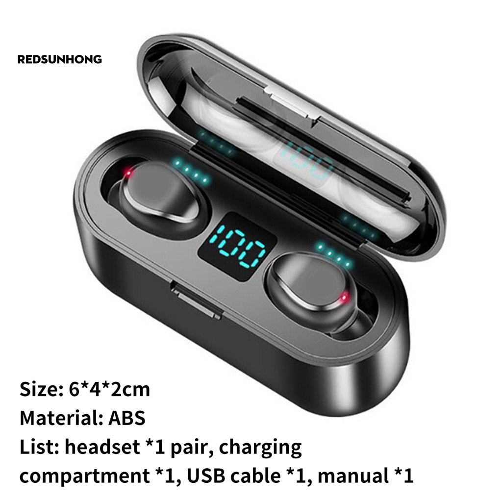 Tai Nghe Nhét Tai Không Dây Bluetooth 5.0 Mini Màn Hình LED Kỹ Thuật Số Phong Cách Thể Thao Giảm Cân