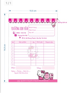 5 quyển Hoá đơn bán hàng kitty 2 liên