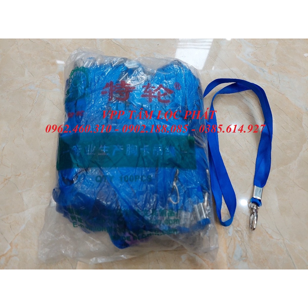 SỈ 100 Dây đeo thẻ lụa móc sắt, bản rộng 1.5cm