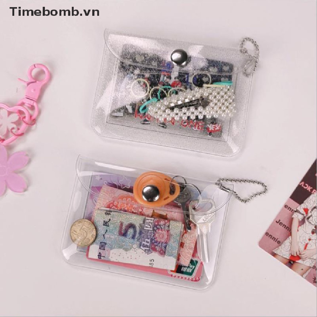 Ví Đựng Thẻ mini Bằng PVC Trong Suốt Lấp Lánh