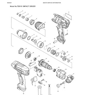 Cụm chi tiết máy vặn vít Makita TD0101