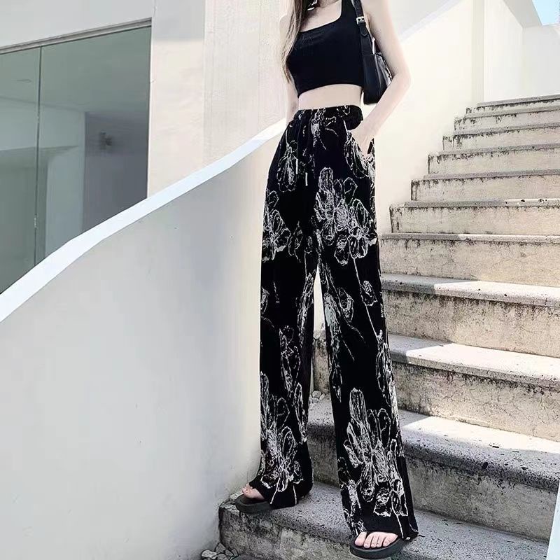 Jiashucheng Quần Ống Rộng Cạp Cao Mẫu Mới 2023 Thời Trang Mùa Hè Cho Nữ