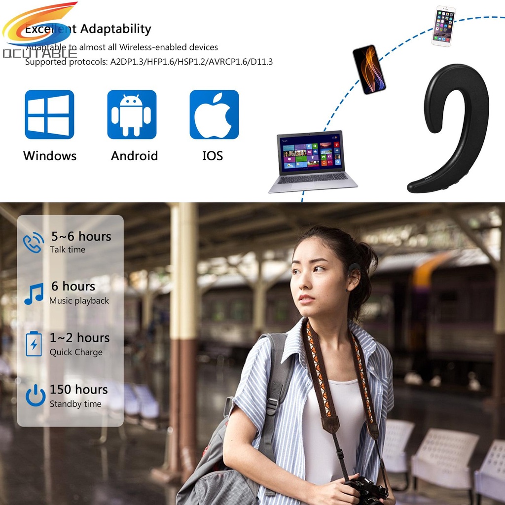 Tai nghe bluetooth 4.1 không dây truyền âm qua xương có mic