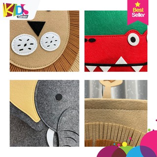 Giỏ đựng đồ đa năng cho bé [KÍCH THƯỚC LỚN] Giỏ đựng đồ chơi đựng quần áo bằng vải nỉ, hình ảnh con vật dễ thương