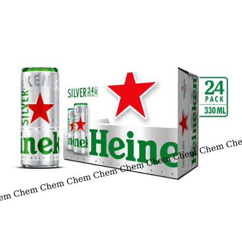 Bia Heineken Silver lon 330ml - Ken Bạc Date Mới