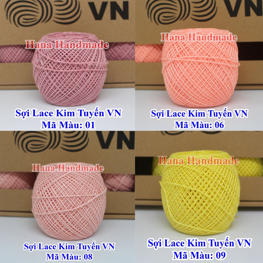 Sợi lace nhũ Craft Yarn 300g/ hộp 6 cuộn