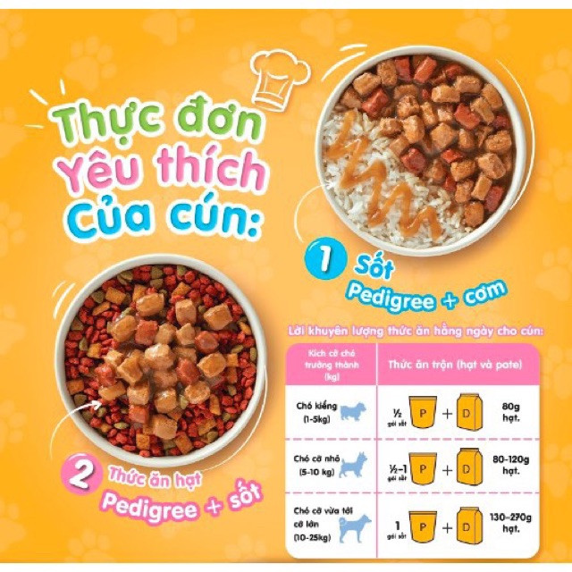 Sốt Pedigree cho chó vị gà, gan và rau